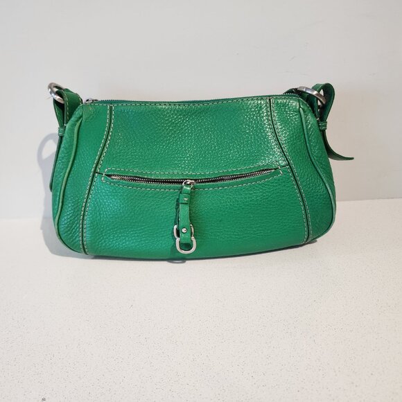 Green Cole Haan Shoulder Strap Leather Handbag - Picture 7 of 9